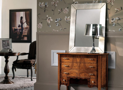 Set Kommode mit Spiegel Kommoden Wohnzimmer Holz Schrank Landhaus Stil Design